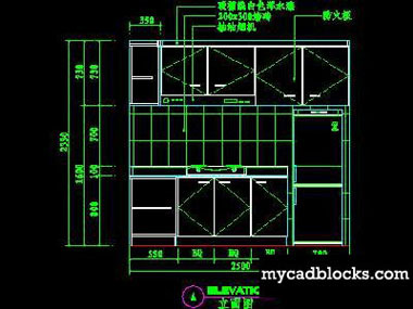 Kitchen CAD plane and elevation 31